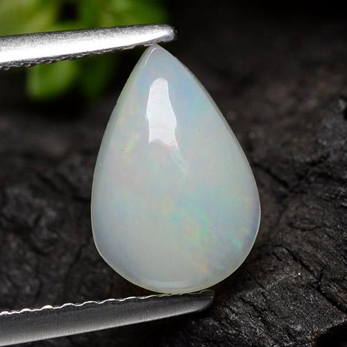 Opale Blanc bleuâtre naturelle En forme de poire, 0.89 ct, Transparent