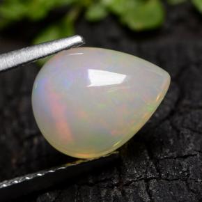 Opale Blanc multicolore naturelle En forme de poire, 1.80 ct, Translucide