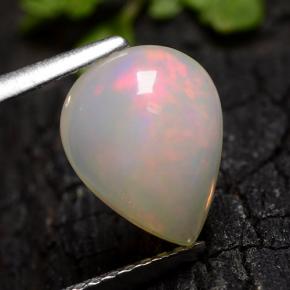 Opale Blanc multicolore naturelle En forme de poire, 1.80 ct, Translucide