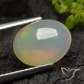 Opale Multicolore naturelle ovale, 1.22 ct, Transparent