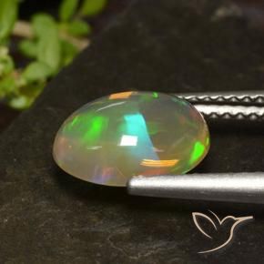 Opale Multicolore naturelle ovale, 1.30 ct, Transparent