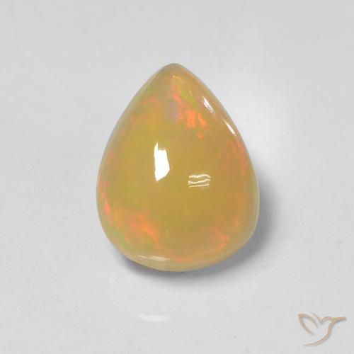 1.37ct Naturel Multicolore Opale, En forme de poire, Translucide
