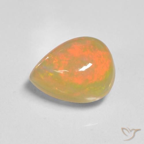 Opale Multicolore naturelle En forme de poire, 1.37 ct, Translucide
