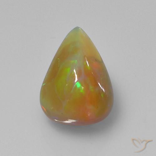 2.74ct Naturel Multicolore Opale, En forme de poire, Translucide