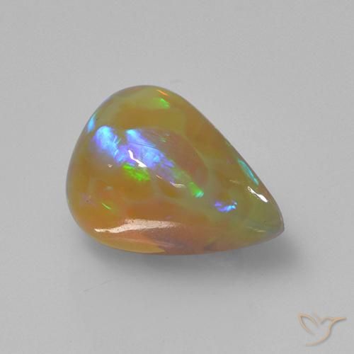 Opale Multicolore naturelle En forme de poire, 2.74 ct, Translucide
