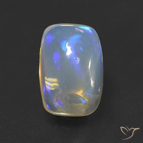 3.39ct Naturel Multicolore Opale, Coussin, Transparent