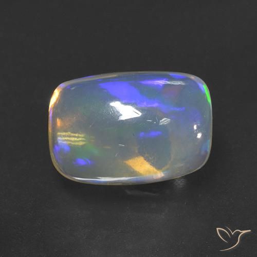 Opale Multicolore naturelle Coussin, 3.39 ct, Transparent