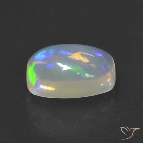 Opale Multicolore naturelle Coussin, 3.39 ct, Transparent