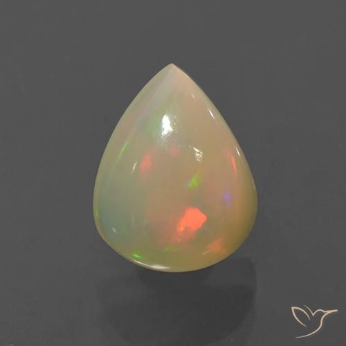 1.76ct Naturel Multicolore Opale, En forme de poire, Translucide