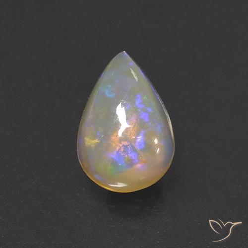 1.36ct Naturel Multicolore Opale, En forme de poire, Transparent