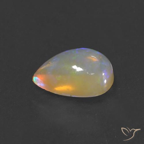 Opale Multicolore naturelle En forme de poire, 1.36 ct, Transparent