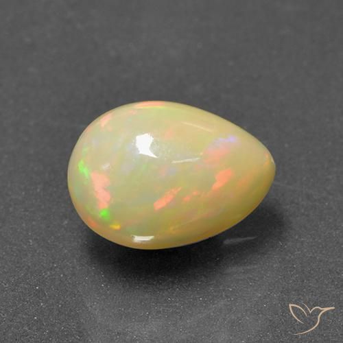 Opale Multicolore naturelle En forme de poire, 1.72 ct, Translucide