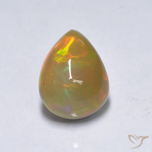 1.55ct Naturel Multicolore Opale, En forme de poire, Translucide