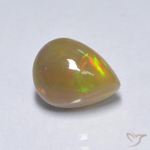 Opale Multicolore naturelle En forme de poire, 1.55 ct, Translucide