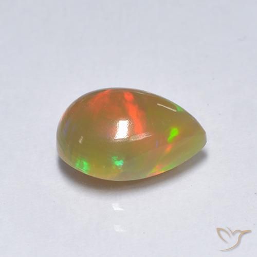 Opale Multicolore naturelle En forme de poire, 1.55 ct, Translucide