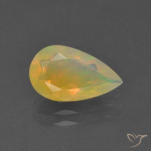 1.29ct Naturel Multicolore Opale, En forme de poire, Transparent
