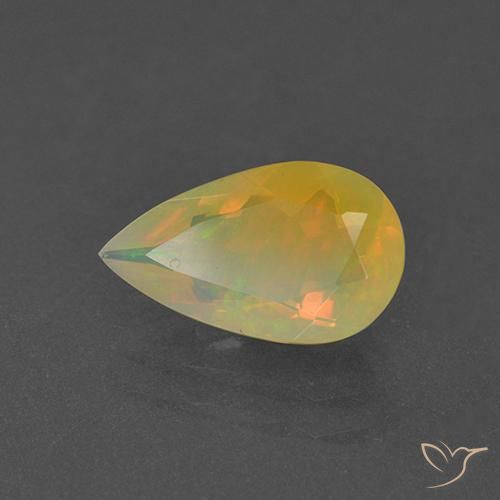 Opale Multicolore naturelle En forme de poire, 1.29 ct, Transparent