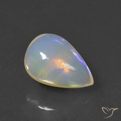 Opale Multicolore naturelle En forme de poire, 2.14 ct, Transparent