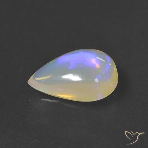 Opale Multicolore naturelle En forme de poire, 2.14 ct, Transparent