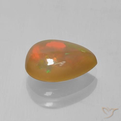 Opale Multicolore naturelle En forme de poire, 1.36 ct, Translucide