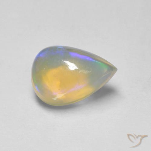 Opale Multicolore naturelle En forme de poire, 1.60 ct, Transparent