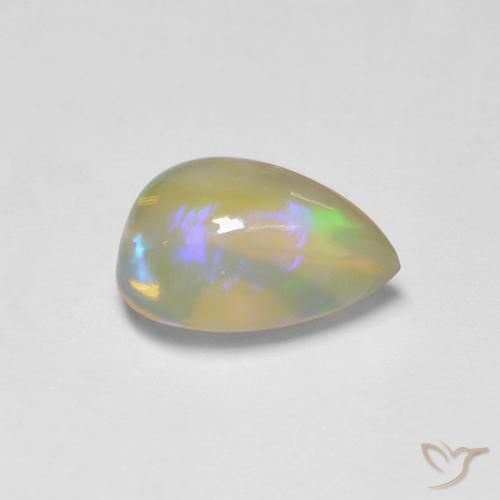 Opale Multicolore naturelle En forme de poire, 1.60 ct, Transparent