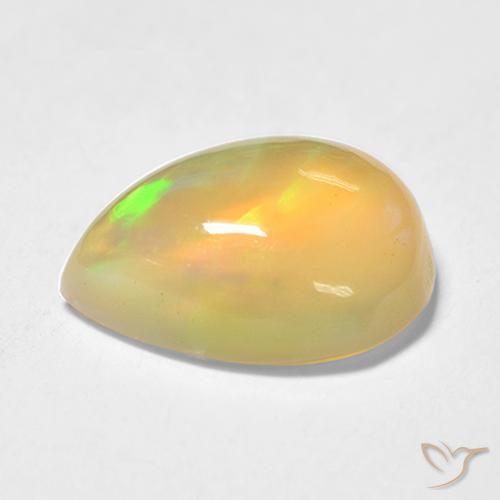 Opale Multicolore naturelle En forme de poire, 1.21 ct, Transparent