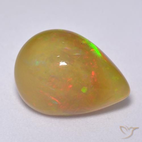 Opale Multicolore naturelle En forme de poire, 3.78 ct, Translucide