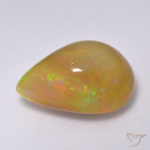Opale Multicolore naturelle En forme de poire, 3.78 ct, Translucide