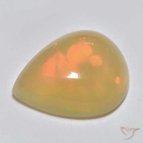 1.25ct Naturel Multicolore Opale, En forme de poire, Translucide