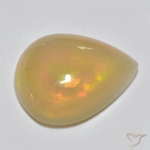 Opale Multicolore naturelle En forme de poire, 1.25 ct, Translucide