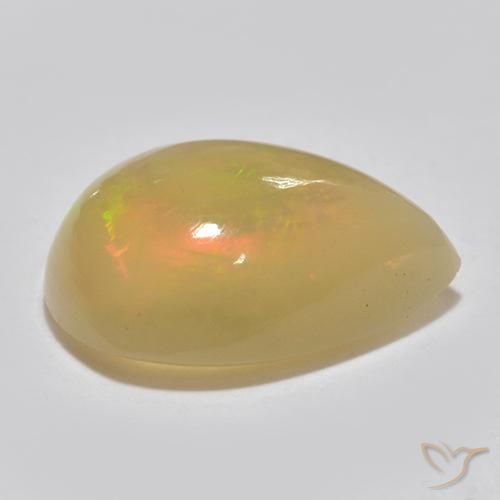 Opale Multicolore naturelle En forme de poire, 1.25 ct, Translucide