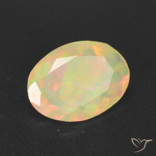 Opale Multicolore naturelle ovale, 1.09 ct, Translucide