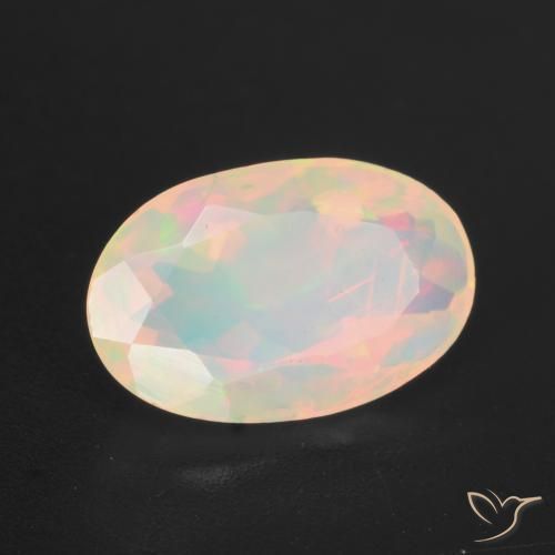 Opale Multicolore naturelle ovale, 1.42 ct, Transparent