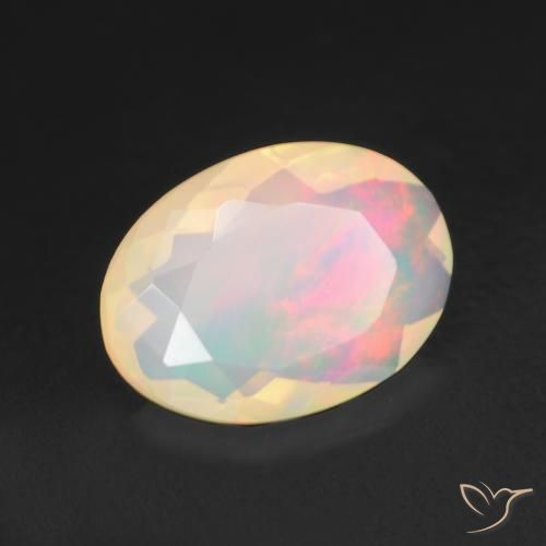 Opale Multicolore naturelle ovale, 1.34 ct, Transparent