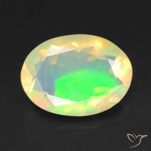 0.73ct Naturel Multicolore Opale, ovale, Transparent