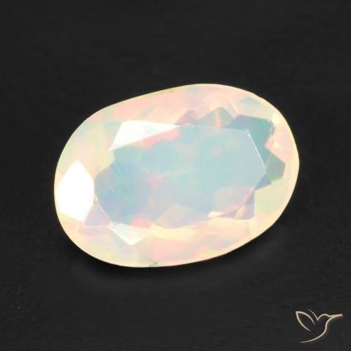 Opale Multicolore naturelle ovale, 1.03 ct, Transparent