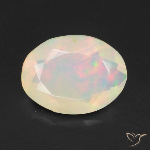 0.96ct Naturel Multicolore Opale, ovale, Transparent