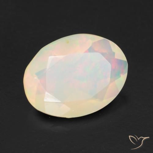 Opale Multicolore naturelle ovale, 0.96 ct, Transparent