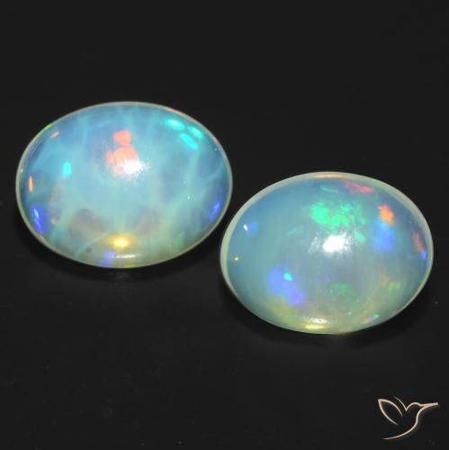 1.78ctw Naturel Multicolore Opale, ovale, Transparent