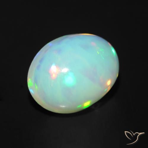 Opale Multicolore naturelle ovale, 1.34 ct, Transparent
