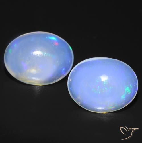 1.46ctw Naturel Blanc bleuâtre Opale, ovale, Transparent