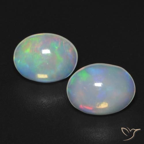 0.95ctw Naturel Multicolore Opale, ovale, Transparent