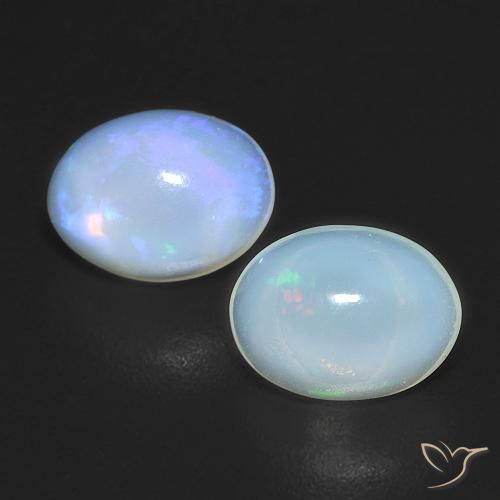 1.50ctw Naturel Multicolore Opale, ovale, Transparent