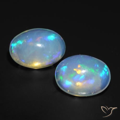 1.19ctw Naturel Multicolore Opale, ovale, Transparent, Photo A