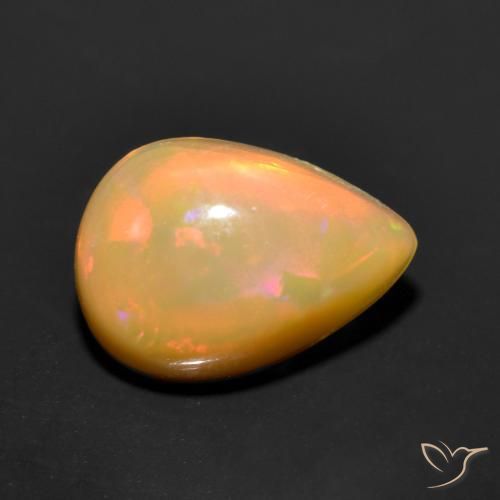 Opale Multicolore naturelle En forme de poire, 0.89 ct, Translucide
