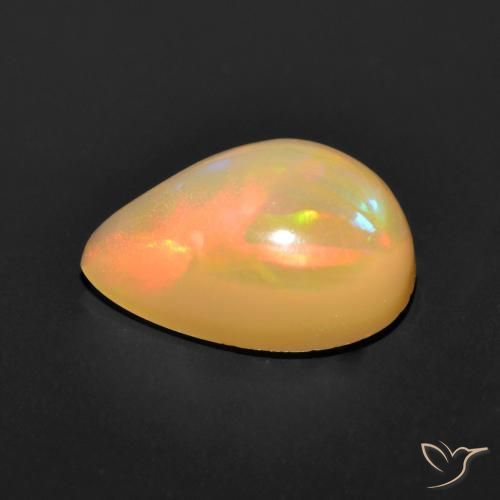 Opale Multicolore naturelle En forme de poire, 0.89 ct, Translucide