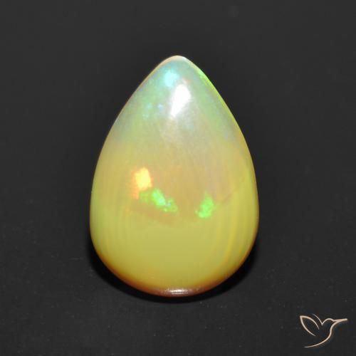 0.87ct Naturel Multicolore Opale, En forme de poire, Translucide