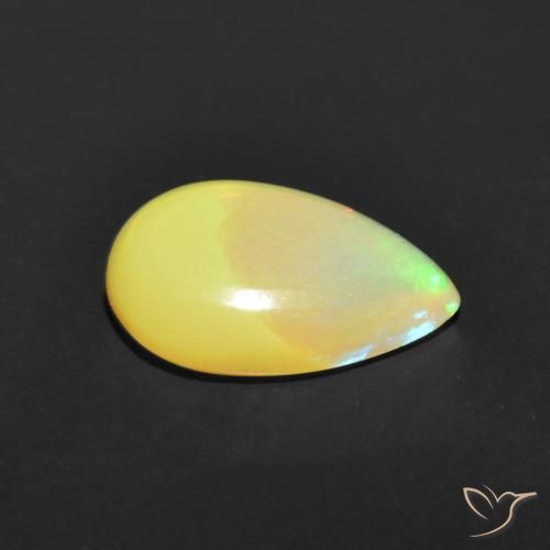 Opale Multicolore naturelle En forme de poire, 0.87 ct, Translucide