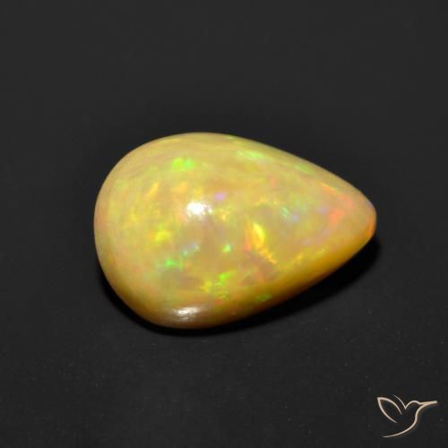 Opale Multicolore naturelle En forme de poire, 1.44 ct, Opaque